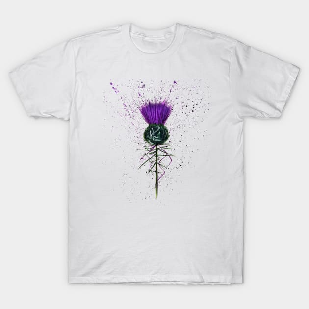 Scottish Thistle contemporary style T-Shirt by Amazingraceart